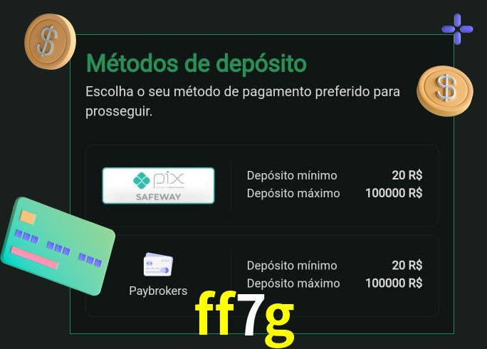 O cassino ff7g oferece uma grande variedade de métodos de pagamento